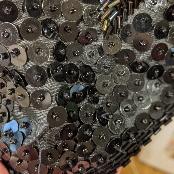 Vintage SKC Black Multicolor Sequin BlazerJacket Sz XL - Picture 9 of 15